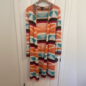 Forever 21 multicolor Sweater duster with hood
